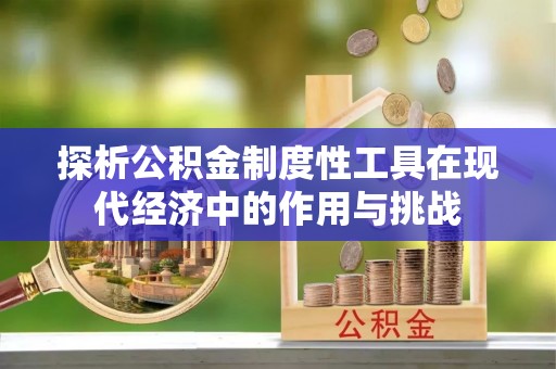 迎泽探析公积金制度性工具在现代经济中的作用与挑战