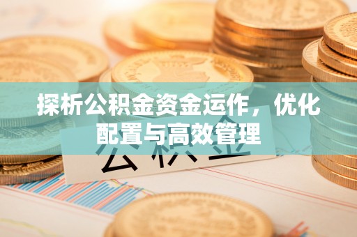 迎泽探析公积金资金运作，优化配置与高效管理