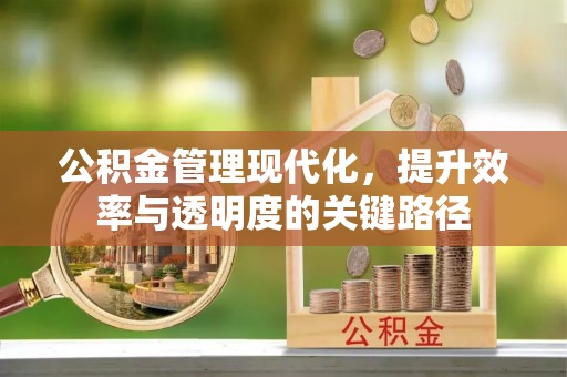 迎泽公积金管理现代化，提升效率与透明度的关键路径